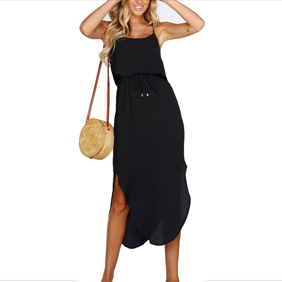 Nerlerolian Dresses & Skirts - Nerlerolian Small - Black - Flowing Dress - Cut Sides - Maxi